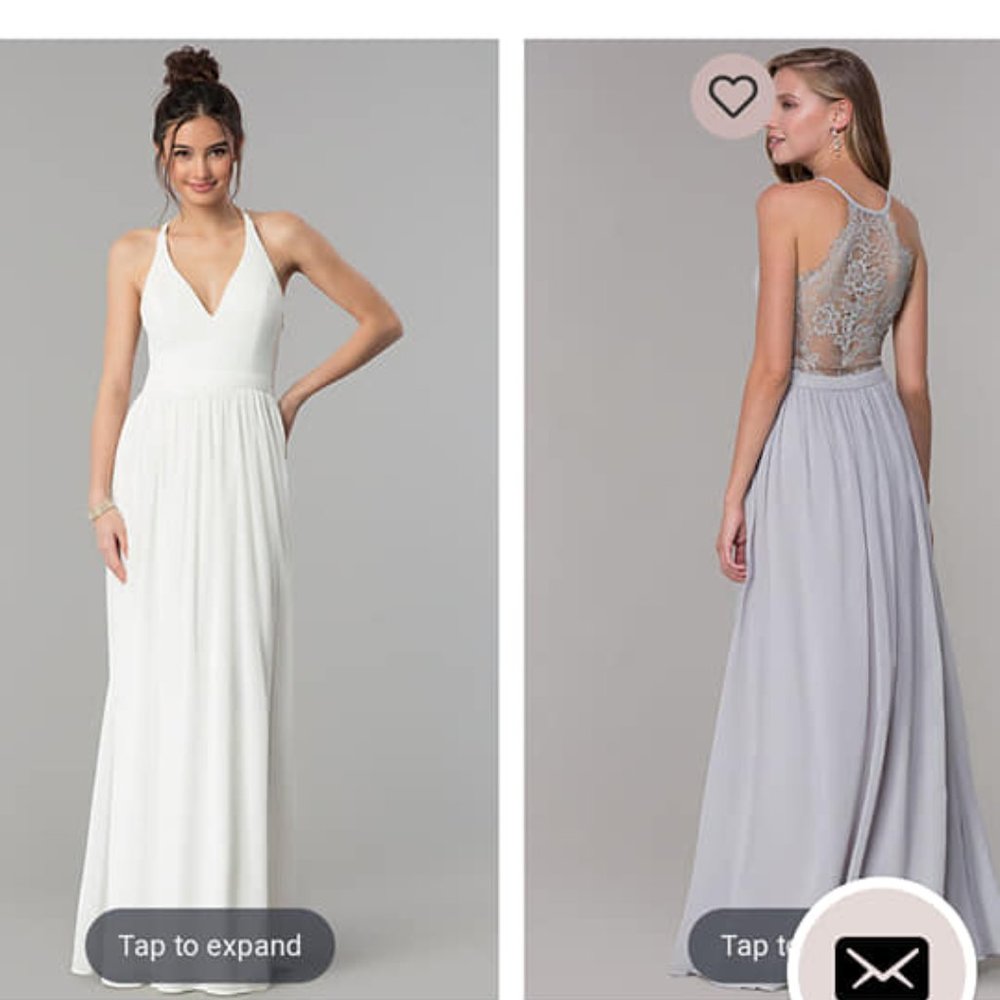 Chiffon V-Neck Formal Dress with Lace Racerback